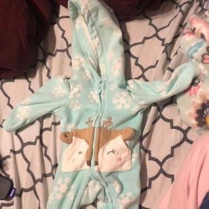 reindeer zip-up pajama onesie